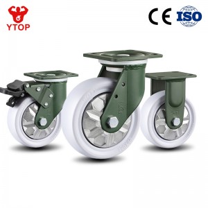 YTOP mitengo yogulitsa Industrial Heavy duty white PP wheel caster