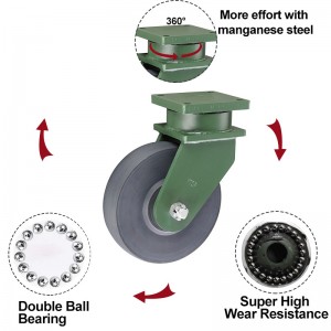 5 toneladang Super heavy duty nylon Industrial casters wheels