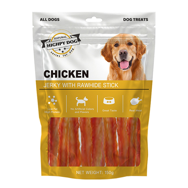 Dog Treats Chicken Jerky With Rawhide Stick