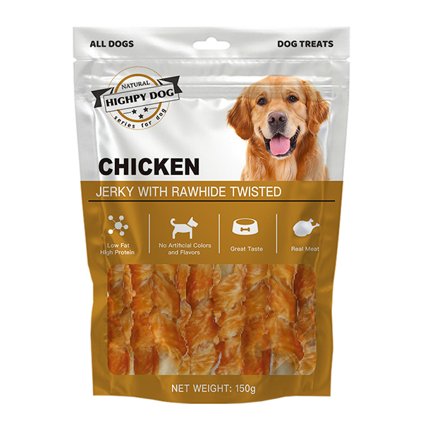 Dog Treats Chicken Jerky With Rawhide Twisted