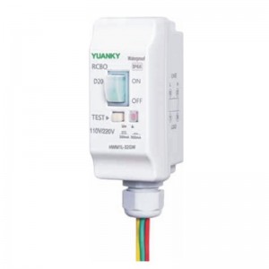 YUANKY waterproof adjustable RCBO IP68 32A 25A 20A 16A 2 poles ground fault circuit breaker RCBO