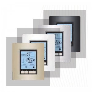 floor heating thermostat knob rotary APP remote voice control VA color LCD heating and cooling monitoring thermostat