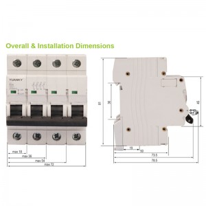 Isolator Switch HWD16-63 1P 2P 3P 4P input Switch disconnector Isolating switch