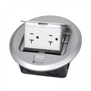 Floor sockets manufacturer pop-up type 120mm 2 gang ground socket for getting power,telephone,TV,computer wire