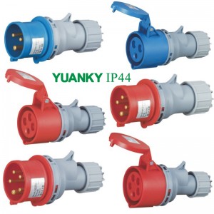 YUANKY industrial plug socket IP44 IP67 EN/IEC 60309-2 220V 240V 380V 415V 16A 32A industrial plug socket