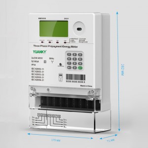 YUANKY HW1800 three phase prepaid energy meter prepaid electricity meter