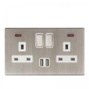 sockets with  USB charger 13A 1 gang 2gang switched SP socket+USB outlet