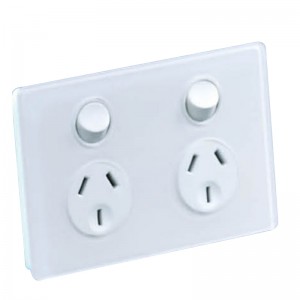 YUANKY Australia wall socket switch 10A horizontal twin powerpoints with type-c USB wall socket switch