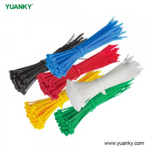 YUANKY cable tie PA66 nylon 66 self locking multi color plastic tie wraps cable tie