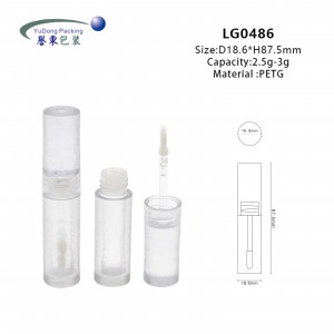 Cylinder Clear PETG Liquid Lipstick Tube