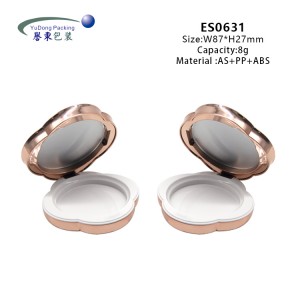 Yudong design patent new four-leaf clover shape compact powder case luxury rose gold press powder container
