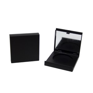 Square Black 8g Compact Powder With Case Mirror Cosmetic Packaging
