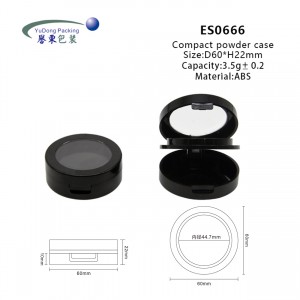 3.5g Black Compact Powder Case Cosmetic Packaging