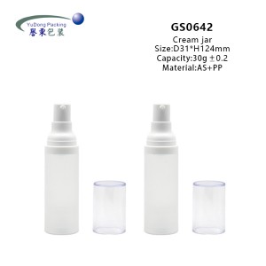 Cosmetic plastic 30g frosted bottles clear airless pump bottles for skincare