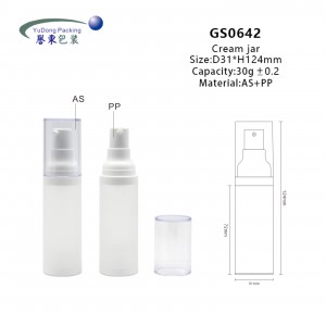 Cosmetic plastic 30g frosted bottles clear airless pump bottles for skincare