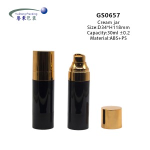 Cosmetic Plastic Gold Black 30ml Bottles Pump Bottles For Skincare