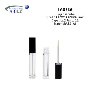 Square Black Cap 2.3ml Lip Gloss Tubes Cosmetic Packaging