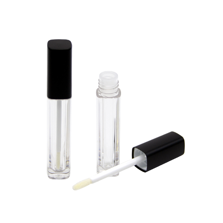 Square Black Cap 2.3ml Lip Gloss Tubes Cosmetic Packaging