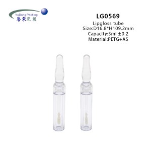 Fashion Clear Custom 3ml Lip Gloss Tube Cosmetic Packaging