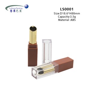 Custom square empty lipstick tube with clear lid