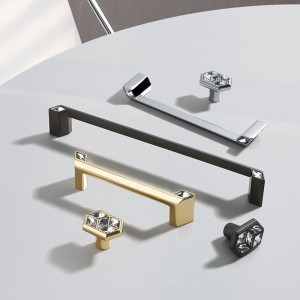 Furniture luxury Gold  Cabinet Drawer Pulls  crystal handle