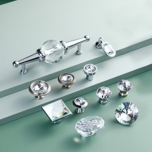 Furniture luxury gorgeousness Cabinet Drawer Pulls tetragonum Gold crystal handle