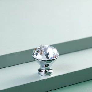 Crystal Glass Cabinet Knobs Diamond Shape Drawer Kitchen Dresser Cupboard Wardrobe Pulls Handles_