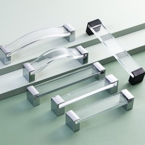 Excellent hand touch feeling Acrylic Cabinet Pull Door Handle Easy for installation