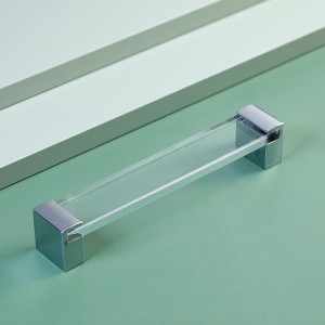 Clear acrylic Alu profile handles Modern Curved Cabinet Handle Easy for installation