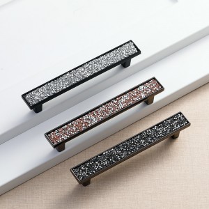 Elegant Outlook Square Furniture Drawer Handle With Embedded Crystal Fashionable Style