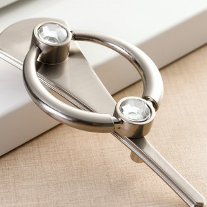 Zinc Alloy Drawer Round Handle with Crystal Glass Bottom Plate