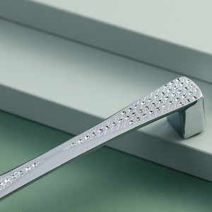 Furniture luxury gorgeousness Cabinet Drawer Pulls square tetragonum Gold crystal handle