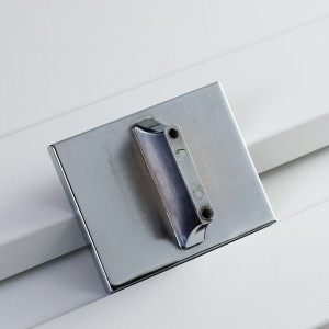 Square furniture drawer handle with embedded crystal