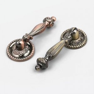 Drawer single hole handle wardrobe cupboard bronze pull ring handle antique hanging ring cabinet door handle