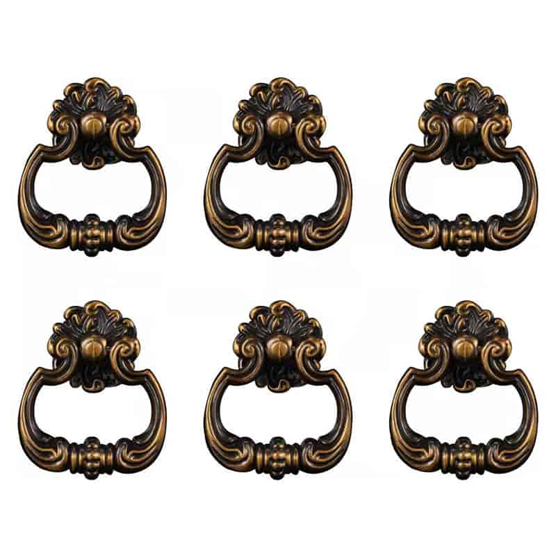Reliable Supplier Brushed Nickel Drawer Pulls - Antique Brass Plated Drawer Handle Zinc Alloy Round Ring Knob Ring Pull – Yu Hung