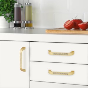 Furniture Cabinet Drawer Gold Crystal handle