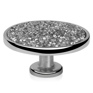 Round furniture drawer handles inlaid with hot glue diamonds
