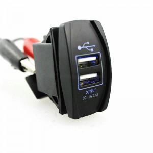 3.1A Dual USB Car Charger Socket Rocker Style Car USB Charger