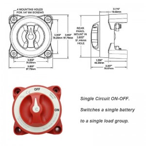 4 Position 32V 350 Amp E-Series Waterproof Ignition Protected Marine Boat Dual Battery Isolator Switches