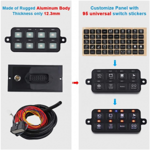Auto On-Off RGB LED Car Switch Box Universal Touch Panel