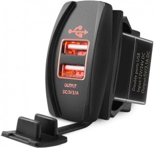 3.1A Dual USB Car Charger Socket Rocker Style Car USB Charger