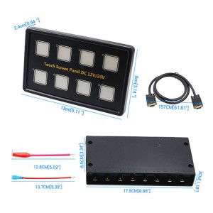 8 Way Blue Led Capacitive Touch Screen Switch Panel Box