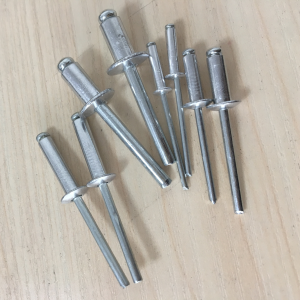 Aluminum mandrel steel pop rivets