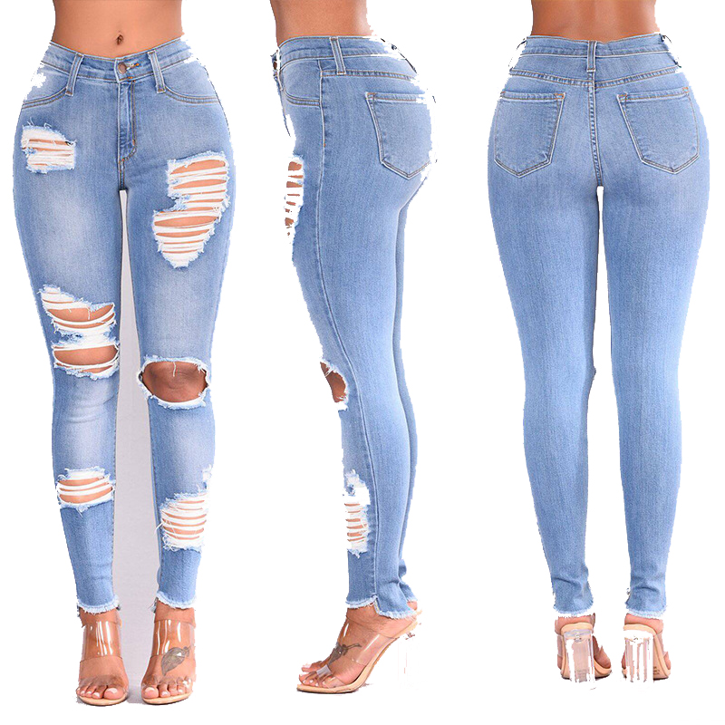 2022 hot selling fashion women ladies slim skinny big butt high waist long trousers pants denim jeans Featured Image