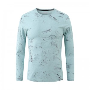Simple Long Sleeve Personality Texture Pattern Men’s T-Shirt