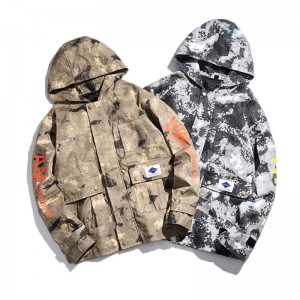 men’s plus size camouflage jacket fashion hooded overalls jacket men’s tops