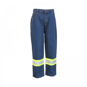 Wear-resistant Loose Work Jeans with Reflective Tape Work Trousers