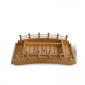 Wooden Sushi Bridge Serving Tray Plate for Restaurant