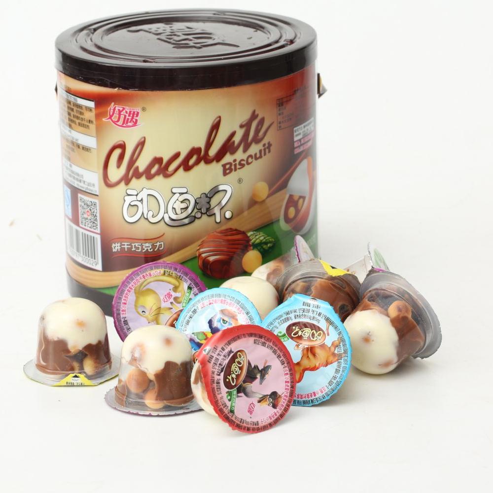Yummeet wholesale chocolates and sweets chocolate cup with biscuit