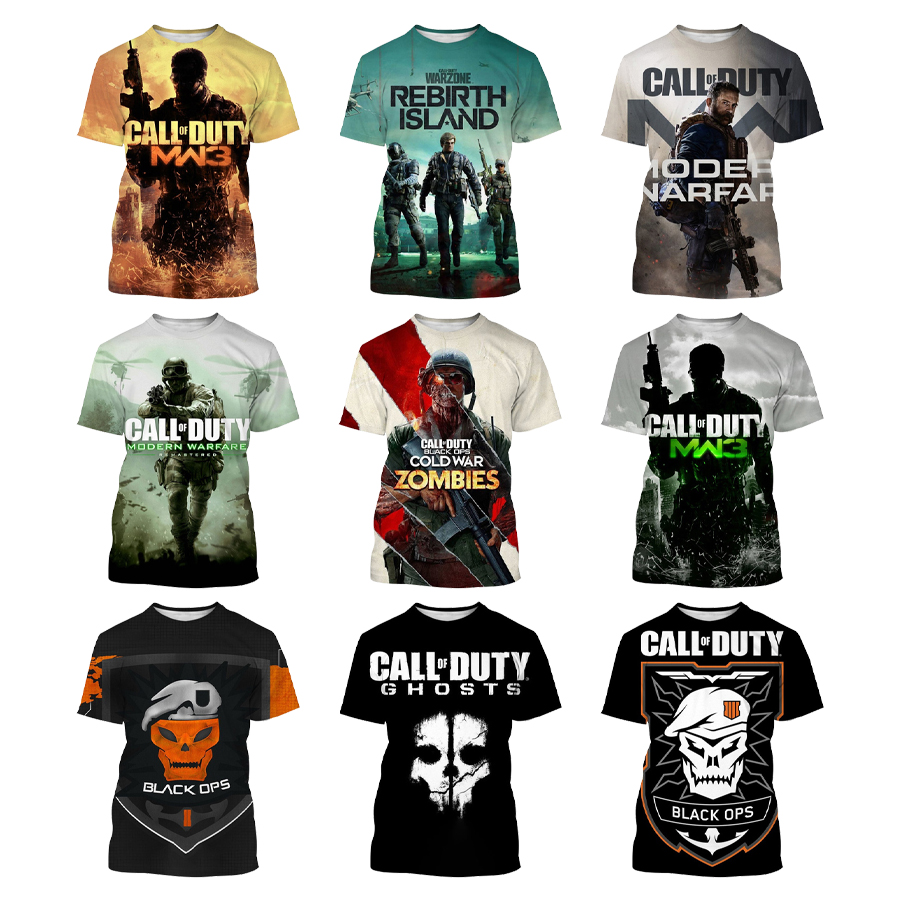Call of Duty 3D Printed T-Shirt for Men 2022 Hot RPG Games 3D Digital Printing tshirt All Over Print Hip Hop Clothing T shirt
